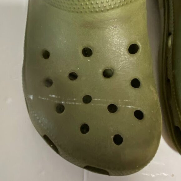 Crocs Olive Green Classic Clogs Size Men’s 8 / Women’s 10 - Picture 3 of 7
